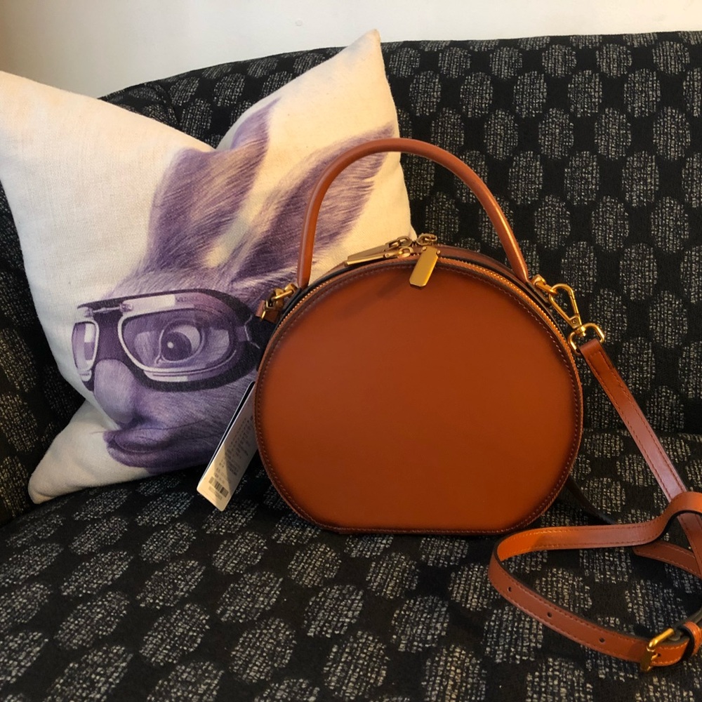 Paste retro style round shape shoulder bag